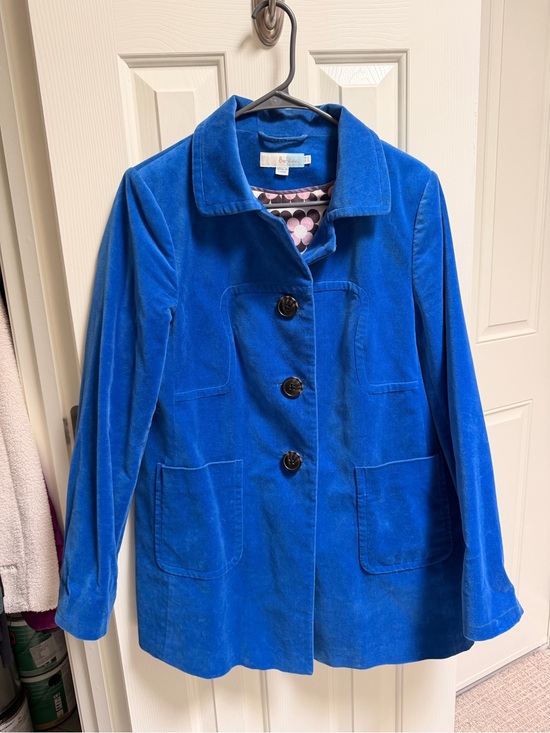 Boden Jackets & Blazers - Boden Electric Blue Velvet Button-Up Jacket